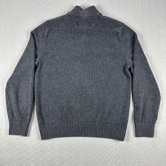 Eddie Bauer V-Neck Sweater | Quarter-zip | Large|  Charcoal Gray | Pullover - Picture 5 of 15